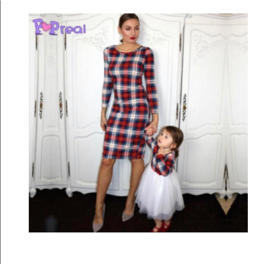 Plaid knee length dress